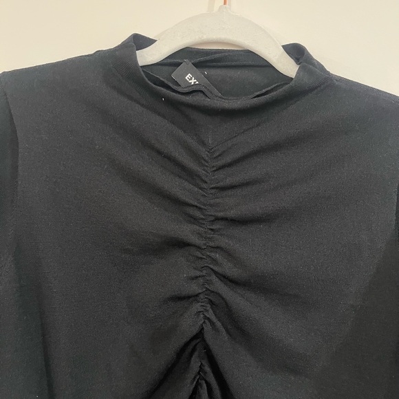 Express Black Ruched Blouse - Picture 2 of 7